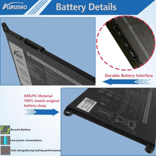 Image of JPFMR Chromebook 3100 Laptop Battery Replacement for Dell Chromebook 3100 2-in-1 3400 Inspiron 5488 5493 5593 P90F Series 16DPH 65N6H 7T0D3 07GDY 7MT0R DN33X RDNP5 11.4V 42Wh 3650mAh
