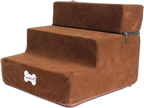 ペット用 ステップ 階段 3段 犬 ペット用階段 踏み台、ソフト取り外し可能2/3ステップ犬用登山階段ペット用階段 小さな子犬、子犬、老犬用の折りたたみ式ペット滑り止めベッドラダー