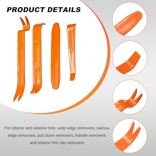 Image of DXNQ 4 PCS Auto Trim Removal Tool Kit, No Scratch Removal Installer Pry Tools for Car Door Clip Panel, Dashboard Clip Fastener Remover Pry Tool Set for Vehicle Interior Trim, Car Accessories
