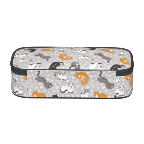 Image of Cute Cat Kawaii Kitten Pencil Case Organizer Big Capacity Pencil Pouch Stationery With Zipper School Supplies Pencil Bag For Girls Boys Office