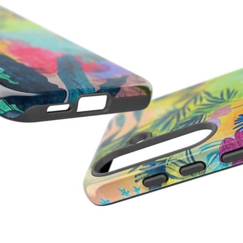Coque Samsung S25 antichoc évitant les rayures grâce à sa structure rigide tropicale
