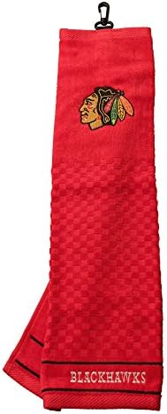 Team Golf NHL Chicago Blackhawks Embroidered Golf Towel Embroidered Golf Towel, Checkered Scrubber Design, Embroidered Logo