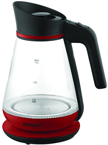 Prime3 Wasserkocher aus Glas, Rot
