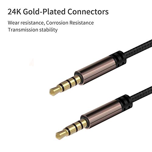 Cable auxiliar stereo Jack 3.5mm macho a macho 0.91 m miniatura 3