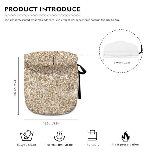 Image of Gold Insulated Tea Pot Cover, Washable Dustproof Tea Cosy for Teapots Insulation and Keep Tea Warm, Breakfast Warmer for Kitchen Home Decor