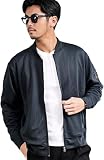 [VICCI] (ビッチ) MA-1 メンズ アウター ブルゾン ジャケット ストレッチ ジップ ジャージ素材 伸縮性 無地 上着 羽織 薄手 リブ シンプル ミリタリー キレイめ カジュアル アメカジ ユニセックス ファッション VIJP25-01 (46(L), CHA(チャコール))