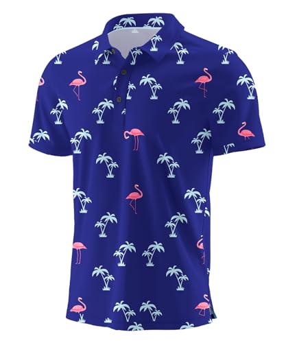 QIXING Polo de golf d'été pour homme - Imprimé...