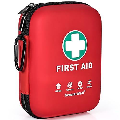 First Aid Kit – 170 Pieces Hard Case and Lightweight – Includes Instant Cold Pack,Emergency Blanket for Travel, Home, Office, Vehicle
