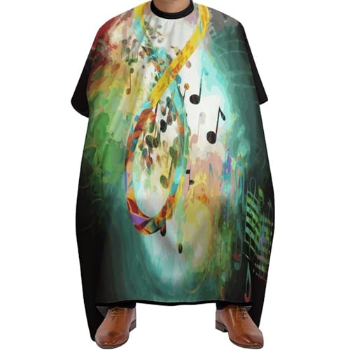 Capa para corte de cabello símbolo música impermeable