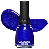 China Glaze CG Nail Lacquer Frostbite – Electric Blue Nail Polish, Quick Dry, Chip Resistant Shimmer Glossy Finish for Salon & DIY Manicure, 0.5 fl oz