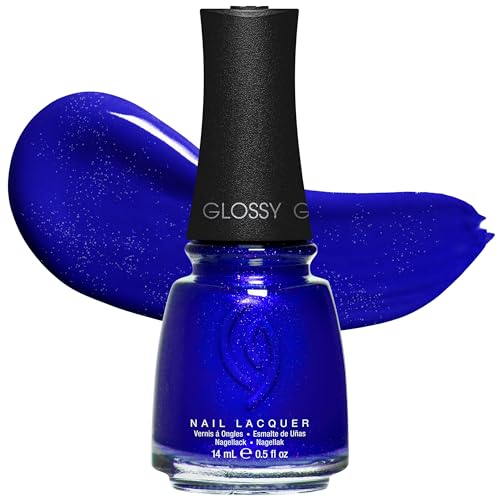 China Glaze CG Nail Lacquer Frostbite – Electric Blue Nail Polish, Quick Dry, Chip Resistant Shimmer Glossy Finish for Salon & DIY Manicure, 0.5 fl oz