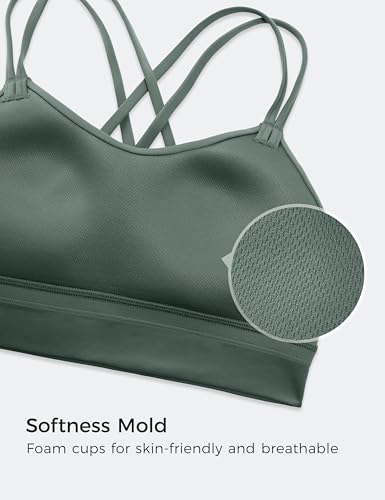 Image of CRZ YOGA Softness Mold Butterluxe Sports Bras | Molded Cup, Light Support, Yoga, Extremely Soft, Longline, Strappy Back, Scoop Neck, for Women