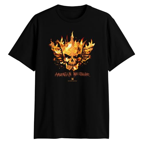 WWE Cody Rhodes American Nightmare Fire Claim Your Kingdom Adult T-Shirt(LG, Black), Large