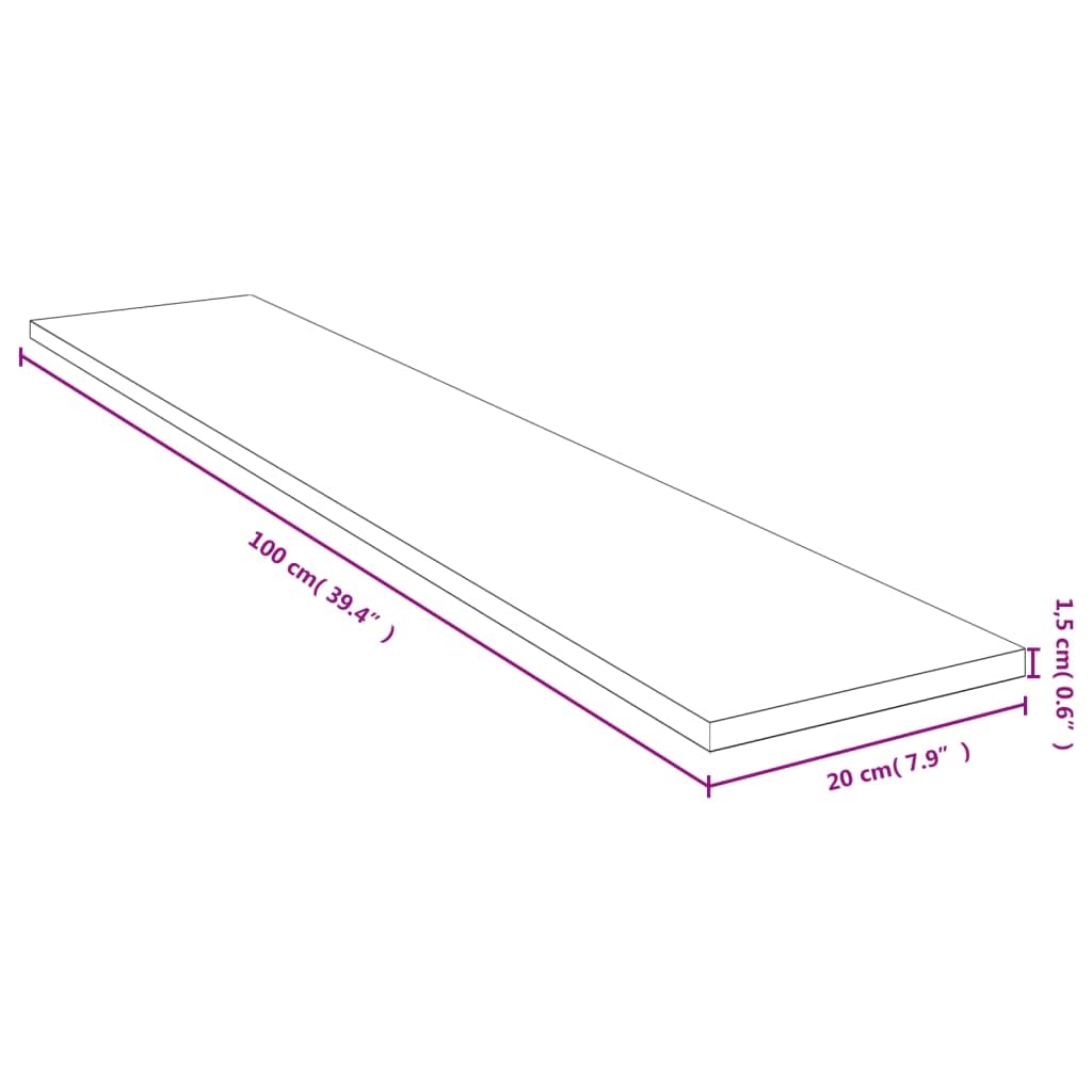 Mensola da parete in bambù, 100 x 20 x 1,5 cm, per pareti, libreria, parete decorativa, facile da pulire, scaffale angolare rustico, da appendere