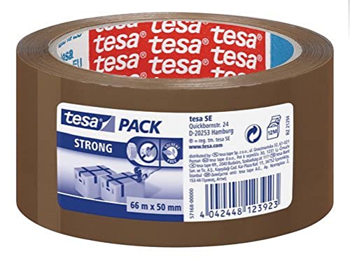 Rubans adhésifs de fermeture tesa PP Strong | Lot de 6 rouleaux de 66m x 50mm