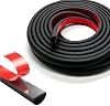 Banda de sellado para puerta con forma de D, sello de puerta autoadhesivo, tira de espuma de EPDM, negro, 26 pies, para RV, auto, puerta de garaje, ventana 2