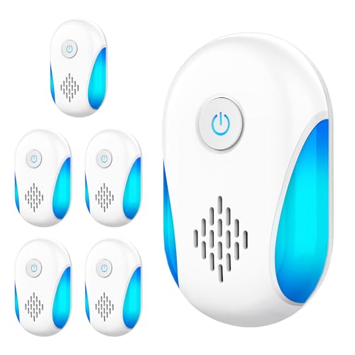 2026 Upgraded Ultrasonic Repellet 6 Packs Indoor Ultrasonic and Repellent for Roach Rodent Mouse Bugs Ant Mosquito Mice Spider Electronic Plug in Pest Control (6 Pack)