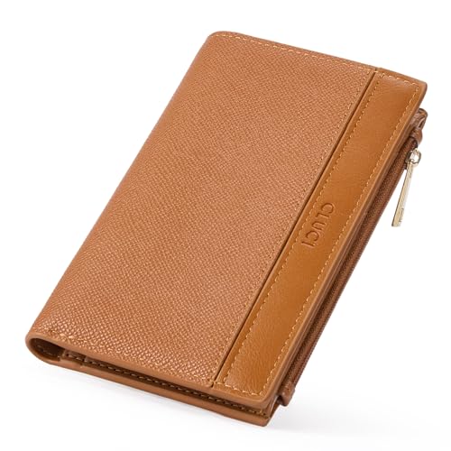 Image of CLUCI Small Wallet for Women PU Leather RFID Wallet Blocking Designer Bifold Ladies Wallet Card Holder Brown