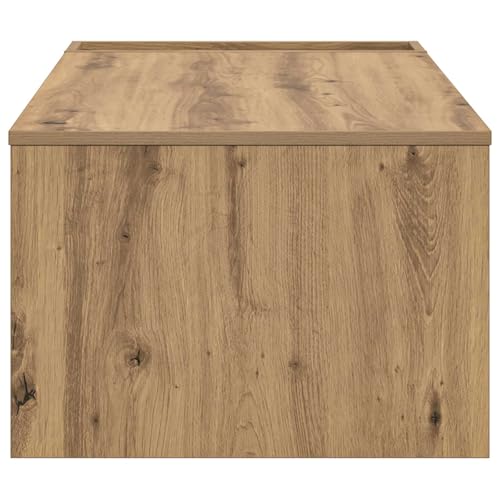 Table basse chêne Artisan moderne 95 cm avec niche de rangement - 7
