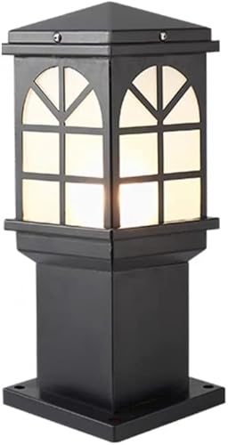 ZEELYDE Luces de poste al aire libre, impermeable, para césped, pantalla de cristal, luz de jardín, villa, paisaje, comunidad, lámpara de pie,