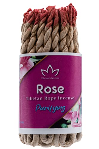Tibetan Lotus Aromatherapy - Tibetan Rope Incense 4 Scent Bundle (200Pcs Total) - Rose, Lemongrass, Nag Champa & Spikenard- Promotes Wellness And Peacefulness Through Purifying Scents #TOP2