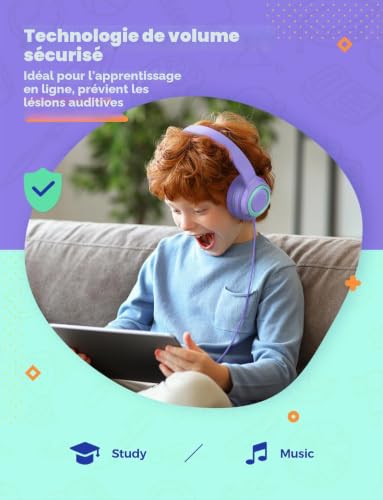 Casque audio enfants iClever HS22 pour protéger l'audition sur tablette