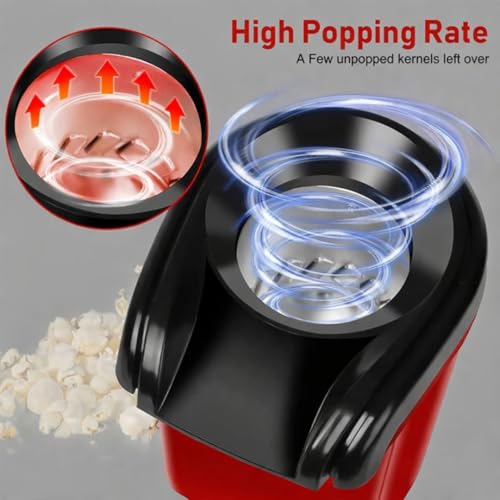 Image of Electric Hot Air Popcorn Maker 1200W | Oil-Free Popper Machine | Healthy & Delicious Snacks for Kids and Adults
