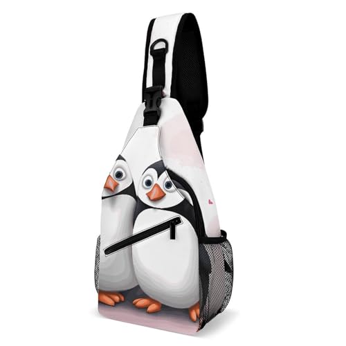 Bolsa de hombro I Love Penguins tipo mochila cruzada ligera para hombre y mujer