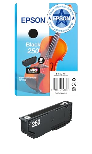 Epson Cartouche d’Encre d’Origine 250 Violon | Noir | 1x 5,3 ML | Fabriquée par la Marque pour des Résultats Optimaux