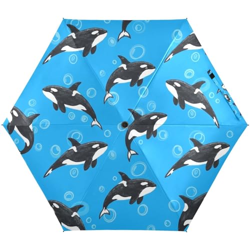 Parapluie compact GAIREG dauphin bleu pliable pour sac à dos