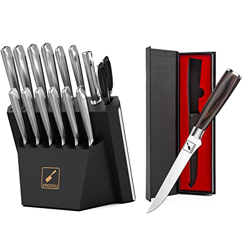 Imarku Premium 15 Pcs Kitchen Knife Set And 6-Inch Imarku Boning Knife #TOP26