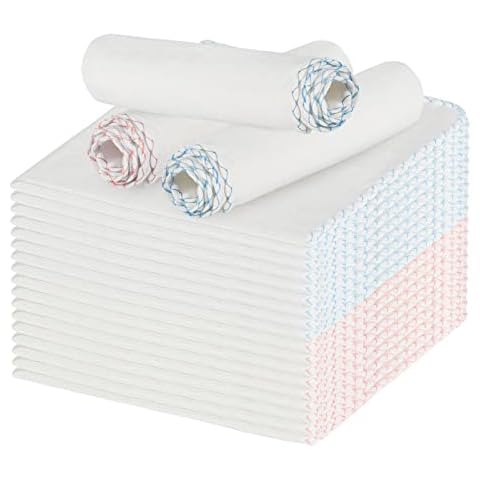 LDKJ 20 Pack Muslin Face Cloths, Reusable Face Cloth 30x30cm/11.8x11.8in, Muslin Cloths Soft and Light for Makeup Remover, Non-fluorescent Cotton for Baby Cover