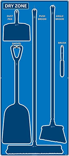 Image of NMC SB131ACP 5S Dry Zone Janitorial Shadow Board, 68 inchx30 inch, Blue /Blue, Aluminum Composite Panel (Tools Sold Separately)