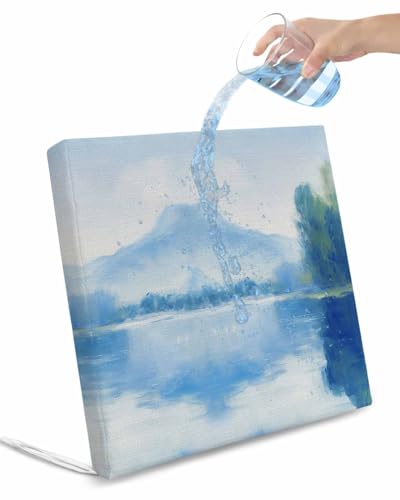 Pinroote Blue Ombre Patio Cushion Covers, Cushion Covers Waterproof Seat Cushion Slipcovers, Watercolor Landscape Abstract Rustic Chair Cushion Cover for Garden Sofa Couch 20