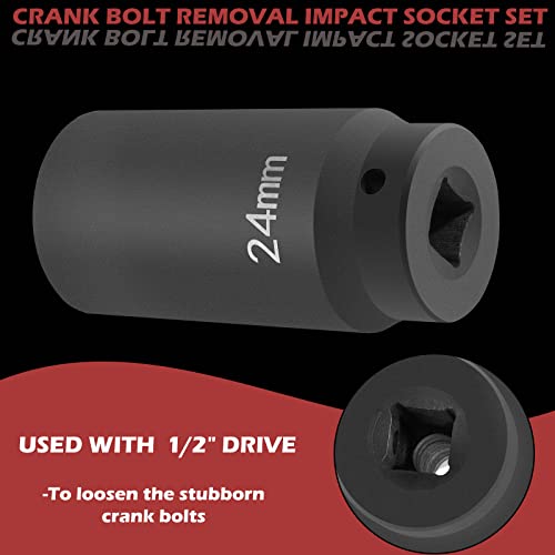 77070 24Mm Crank Bolt Socket Harmonic Balancer Socket Tool For Gm Ls Engine 24 Mm Hex Pulley Damper Bolt Removal Heavy Duty Impact Socket, 3 Times Momentum Power Of Standard Impact Sockets #TOP5