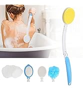 Long Handle Body Scrubbing Brush, Multifunctional Folding Long Handle Body Shower Brush Back Scru...