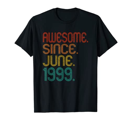 Awesome Since June 1999 24th Birthday 24 Years Old Vintage Camiseta