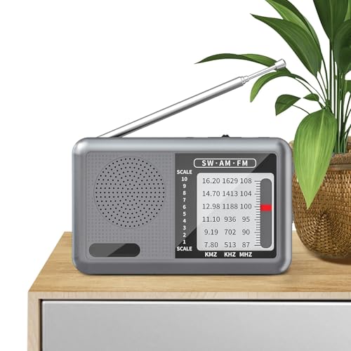 Radio Portátil Recargable, Radio Portátil de Onda Corta | Radio meteorológica Recargable Am Radio de Onda Corta - Equipo de Audio, Excelente Recepción, Enchufe para auriculares, Radio Transistor para