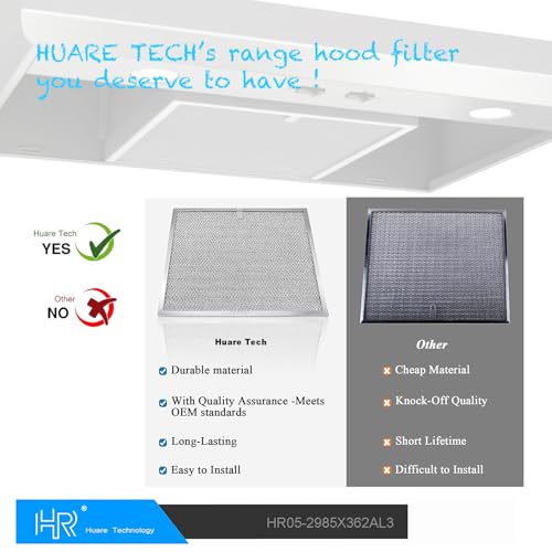 Filtre à graisse de rechange compatible hotte Broan-Nutone WS1 29x36