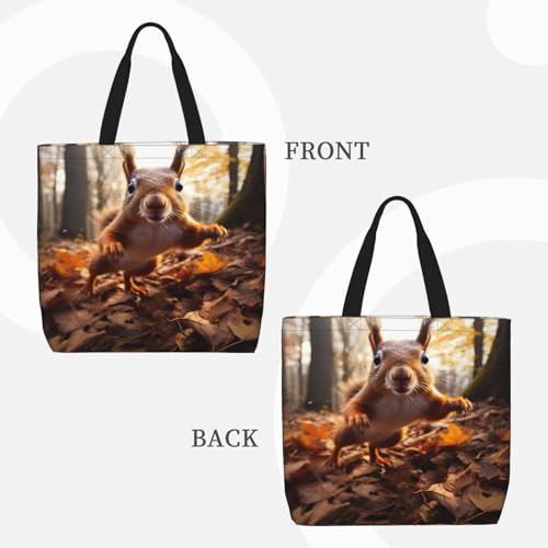 Squirrel Print Tote Bag,Multi-functional Reusable,Lightweight Crossbody,Work,Travel,Everyday Use2