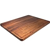 AZRHOM XXL Large Walnut Wood Cutting Board for Kitchen 24x18 (Gift Box) with Juice Groove Non-slip Mats Handles Cheese Charcuterie Board Extra Thick Countertop Butcher Block