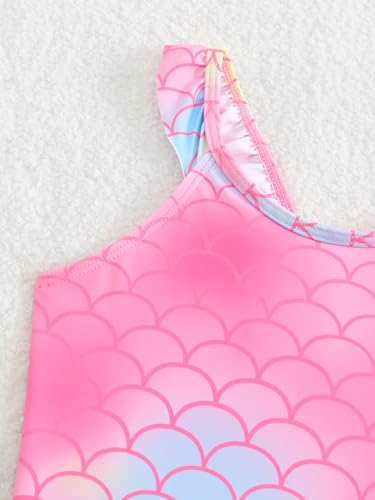 Image of Toddler Girls One Piece Swimsuits Cute Ruffle Bathing Suit Little Kids UPF 50+ Quick Dry Beach Swimwear 2-8Y