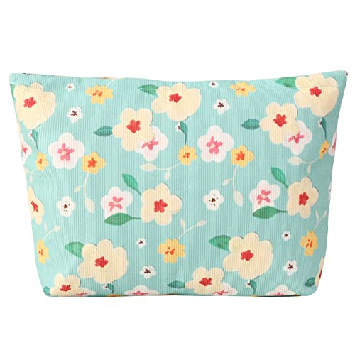 Mhdgg Makeup Bag Cosmetic Bag For Women,Large Capacity Floral Cosmetic Bag Makeup Bags Women Travel Accessories Organizer Storage Makeup Bag,Small Green Flower #TOP12