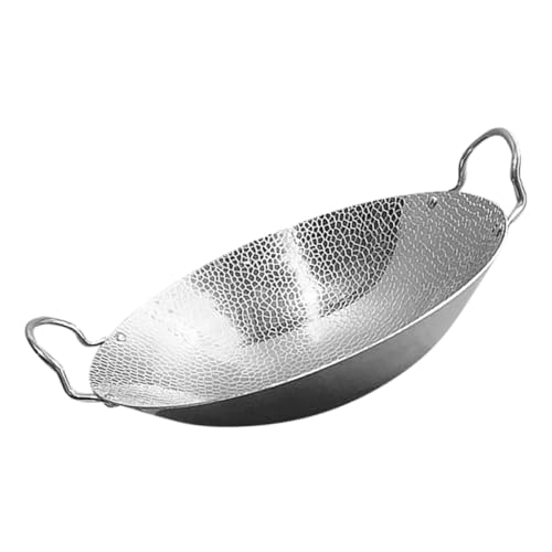 LABRIMP Olla Pequeña Inoxidable con Doble Asa Olla para Cocinar Tipo Wok de Utensilio Resistente para Cocina y Camping