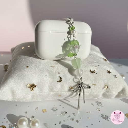 Image of SNOWY SHOP Korean Silver Bow Phone Charm - Cute Heart & Starfish Pendant | Aesthetic Korean Mobile Chain, Bag Hanging & Keychain Jewelry for Girls & Women