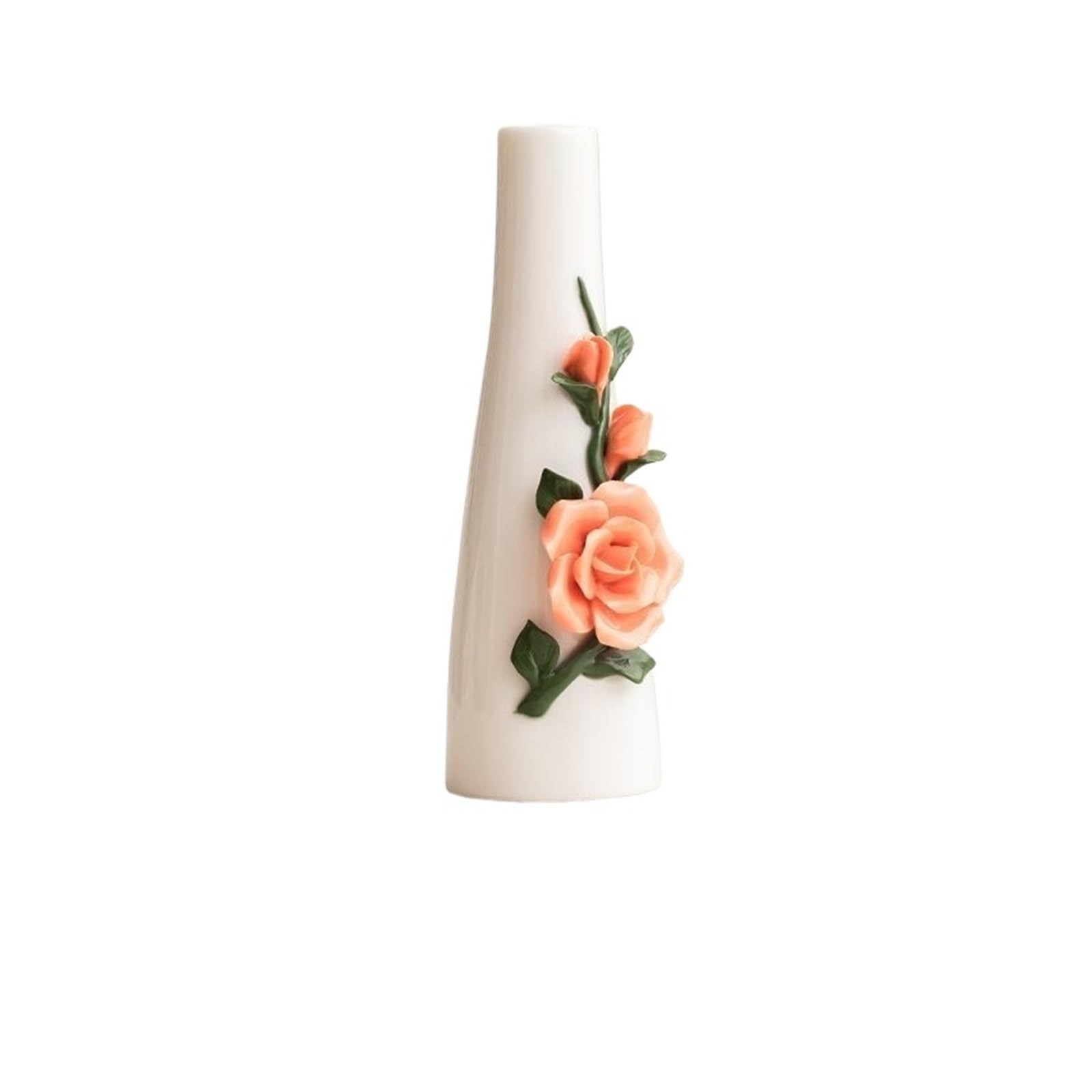 Mini Vase Creative 3D Three-dimensional Relief Floral Vase Handicraft Ornaments Home Hydroponic Decoration Modern(L6..37xW7.3xH20cm)