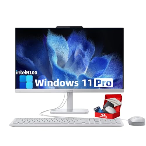 Image of Lenovo AIO 24 inch FHD All-in-One Desktop Computer for Home Office, 64GB RAM, 4TB PCIe SSD, Intel Processor, WiFi 6, Bluetooth 5.2, HDMI, RJ-45, Keyboard and Mouse, Windows 11 Professional