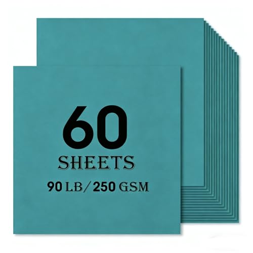 Image of Teal Cardstock 60 sheets, 12” x 12” Cardstock Paper Bulk Construction Paper,250GSM Card Stock Printer Paper Scrapbooking Supplies for Diy Crafts Cricut Card Making