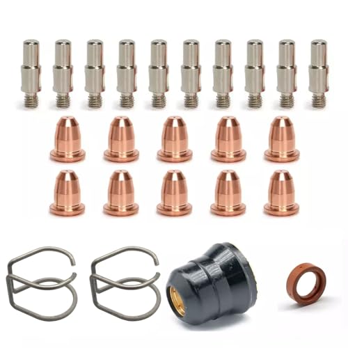 fits Cornwell Plasma Cutter MMWP125I MMW3PR0110 MMW3PD011606 MMWPC0116 torch Electrode Tips Retaining Caps Springs Swirl ring tips consumables kit (24pk tips kit)