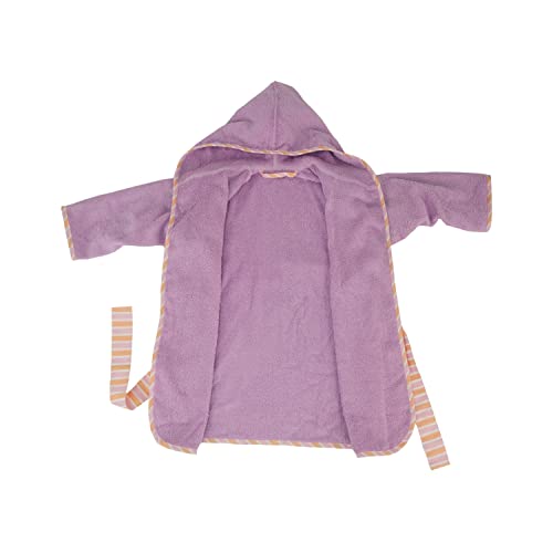 Natuz Kids Bathrobe Hooded Cover Up Cotton Towel Soft Touch Baby Robe 4-6T Absorbent Toddler Gown Bath Robe Child Girl Sleepwear Homewear Beach Pool Robe Pajamas Long Sleeve Purple #TOP5